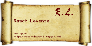 Rasch Levente névjegykártya